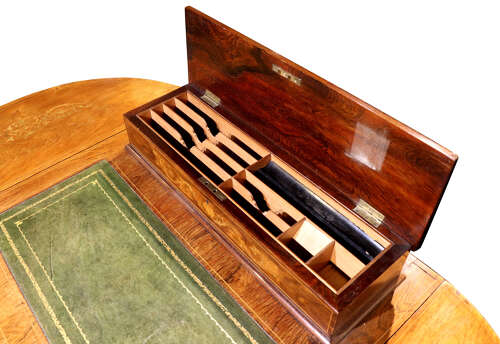 Edwardian Inlaid Rosewood Lady’s Writing Table with Fitted Interior, circa 1900