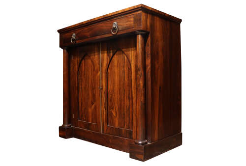 Regency Rosewood Chiffonier with Gothic Panelled Doors, Circa 1820