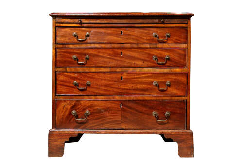 Small George III Mahogany Chest of Drawers with Brushing Slide, Circa 1800