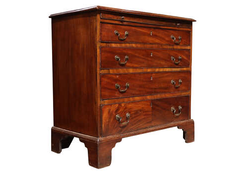 Small George III Mahogany Chest of Drawers with Brushing Slide, Circa 1800