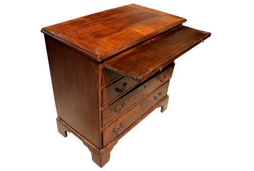 Small George III Mahogany Chest of Drawers with Brushing Slide, Circa 1800