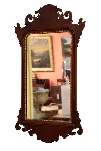 Victorian Chippendale Style Mahogany Fretwork Wall Mirror, Circa 1880