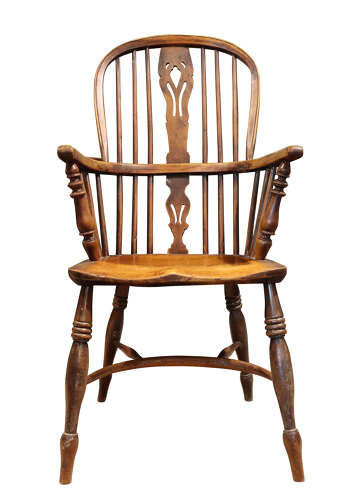 Early 19th Century Yew Wood Windsor Armchair, Circa 1830