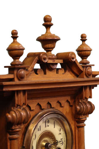 German H.A.C. Walnut 14-Day Striking Mantel Clock, Circa 1900