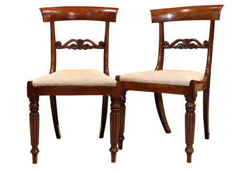 Set of Six William IV Mahogany Bar Back Dining Chairs, Circa 1830