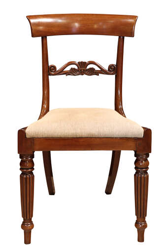 Set of Six William IV Mahogany Bar Back Dining Chairs, Circa 1830