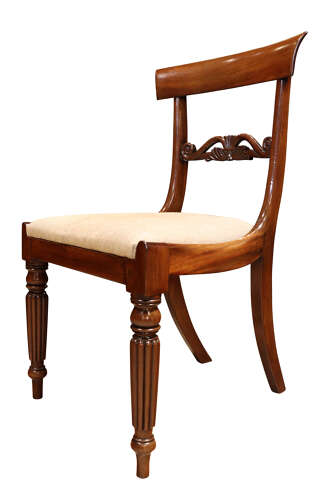 Set of Six William IV Mahogany Bar Back Dining Chairs, Circa 1830