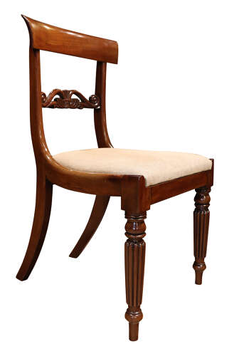 Set of Six William IV Mahogany Bar Back Dining Chairs, Circa 1830
