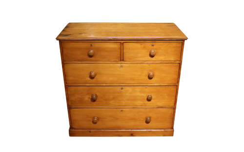 Victorian Pine Chest of Drawers, 19th Century