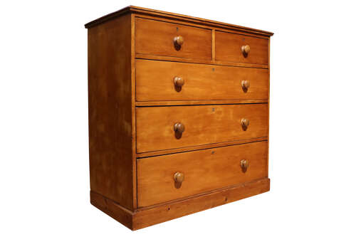 Victorian Pine Chest of Drawers, 19th Century