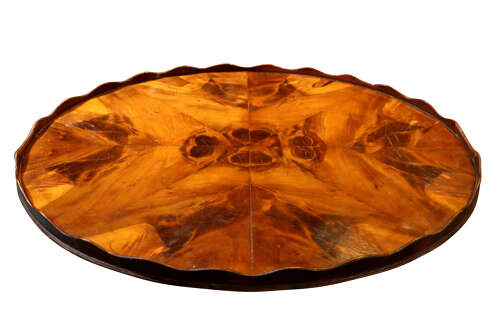 Edwardian Oyster Veneered Oval Serving Tray, Circa 1900