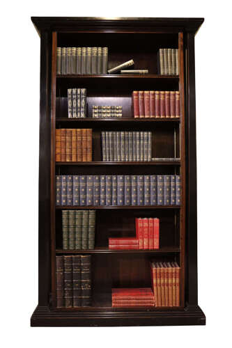 Retro Ebonised and Macassar Wood Open Bookcase, Architectural Design, Circa 1970