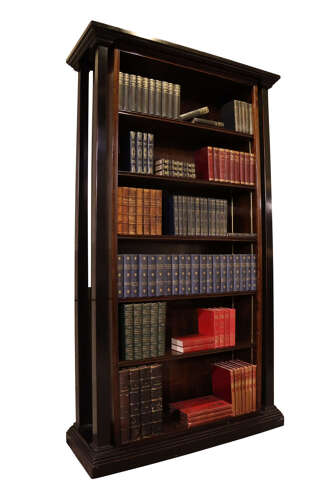 Retro Ebonised and Macassar Wood Open Bookcase, Architectural Design, Circa 1970