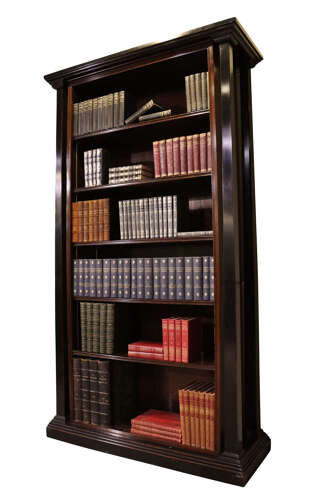 Retro Ebonised and Macassar Wood Open Bookcase, Architectural Design, Circa 1970
