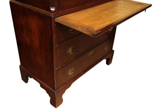 George III Mahogany Chest on Chest with Original Pierced Brasses, Circa 1770