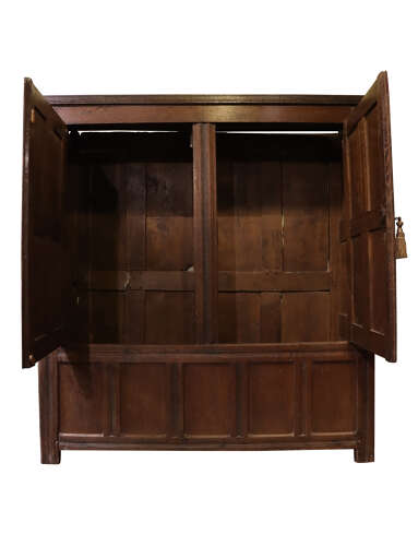 Charles II Oak Panelled Vestment Cupboard, Circa 1680