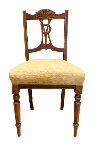 Pair of Victorian Walnut Diamond Jubilee Commemorative Side Chairs, 1897