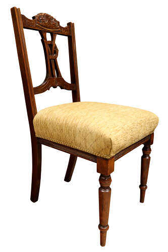 Pair of Victorian Walnut Diamond Jubilee Commemorative Side Chairs, 1897