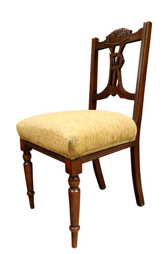 Pair of Victorian Walnut Diamond Jubilee Commemorative Side Chairs, 1897