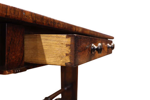 Fine William IV Rosewood Library Table with Drawers, Circa 1830